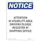 Signmission OSHA Notice, 7" Height, Attention Hi Visibility Area Drivers Sign, 7" X 5", Portrait OS-NS-D-57-V-10208 - alternate 1